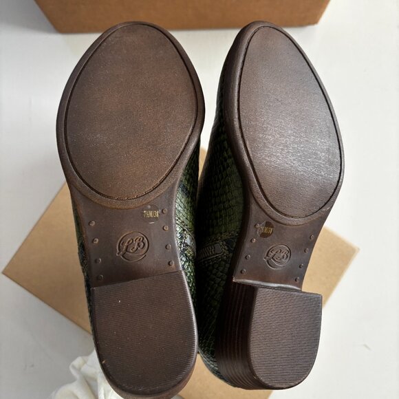New in Box Lucky Brand Basel Ankle Boot Green Snake 7.5 - Picture 5 of 6